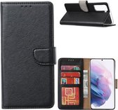 Samsung Galaxy S21 - Hoesje met pasjeshouder - Portemonnee - Bookcase - ZWART