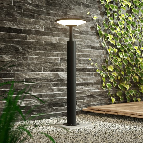 Lucande - Lampe d'extérieur LED - aluminium, plastique - H : 60 cm - anthracite, opale