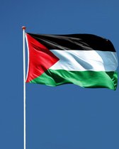 Palestijnse Vlag - Palestinië Vlag - 90x150cm - Palestina Flag - Originele Kleuren - Sterke Kwaliteit Incl Bevestigingsringen - Hoogmoed Vlaggen