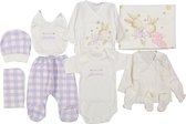 Coffret cadeau de vêtements pour bébé nouveau-né 10 pièces dans une jolie boîte cadeau - Coffret cadeau - Cadeau de maternité - Baby shower - Vêtements pour bébé - 0-3 mois