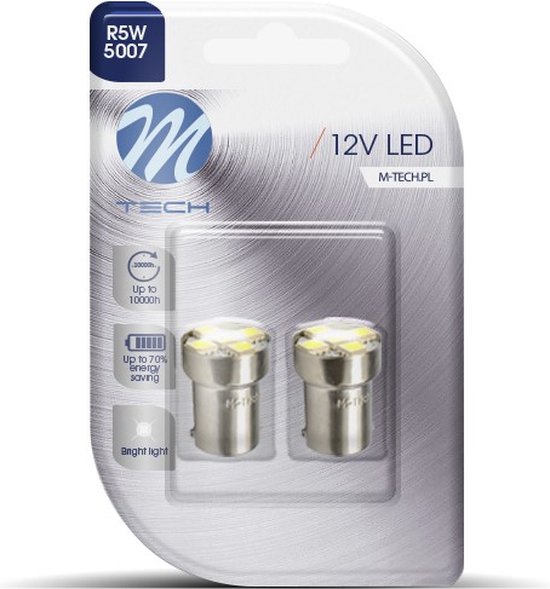 Foto: M tech led ba15s r10w 12v basic 5x led diode wit set