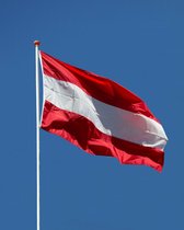 Oostenrijkse Vlag - Oostenrijk Vlag - 90x150cm - Austria Flag - Originele Kleuren - Sterke Kwaliteit Incl Bevestigingsringen - Hoogmoed Vlaggen