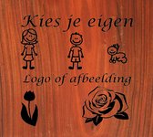 Houten palisander naambord gepersonaliseerd met uw eigen logo of afbeelding - Voordeur - 20x20cm