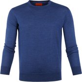 Suitable - Pullover Merino O-neck Blauw - Maat XXL - Modern-fit