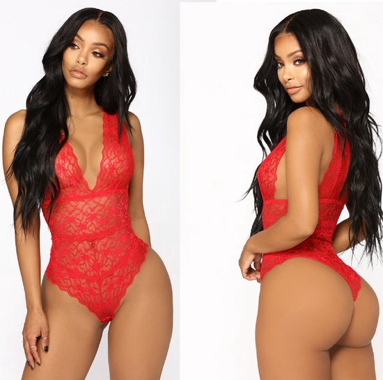 Foto: Jumada s bodysuit lingerie kant vrouwen rood