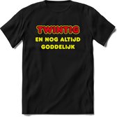 20 Jaar Goddelijk - Feest kado T-Shirt Heren / Dames - Geel / Rood - Perfect Verjaardag Cadeau Shirt - grappige Spreuken, Zinnen en Teksten. Maat XXL