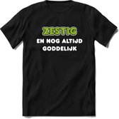 60 Jaar Goddelijk - Feest kado T-Shirt Heren / Dames - Wit / Groen - Perfect Verjaardag Cadeau Shirt - grappige Spreuken, Zinnen en Teksten. Maat XL