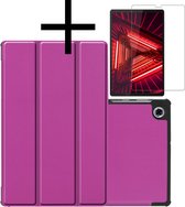 Hoesje Geschikt voor Lenovo Tab M10 FHD Plus 2nd Gen Hoesje Case Hard Cover Hoes Book Case Met Screenprotector - Paars