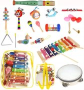 XL Houten Muziekinstrumenten in een Rugzak - 23 Delig - Speelgoed Instrumenten - Speelgoed Muziekinstrumenten Set - Educatief Speelgoed - Kinderspeelgoed - Muziek Speelgoed Voor Kinderen Peuters