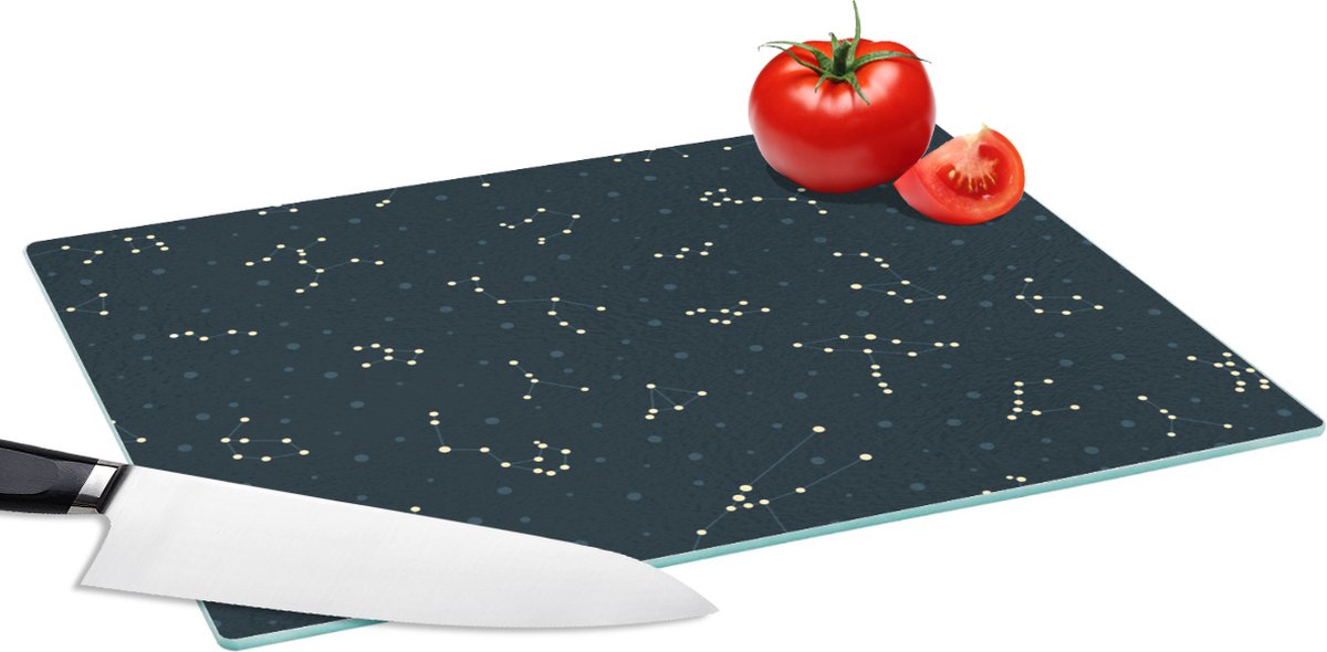 Glazen Snijplank - 39x28 - Sterren - Hemel - Patroon - Snijplanken Glas