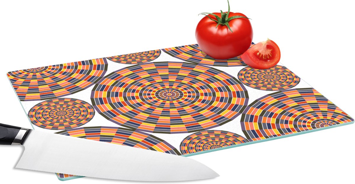 Glazen Snijplank - 28x20 - Mandala - Mexico - Patroon - Snijplanken Glas