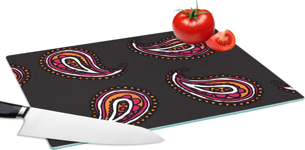 Glazen Snijplank - 39x28 - Retro - Bandana - Patroon - Snijplanken Glas