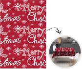 Kerst Tafelkleed - Kerstmis Decoratie - Tafellaken - Patronen - Sneeuw - Kerst - Quotes - 130x200 cm - Kerstmis Versiering