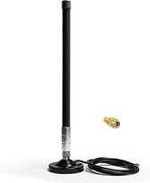 DrPhone HMFS LoRa – 2dBi Glasvezel Helium Hotspot Miner Antenne Met Magnetische Stand - 3 meter lange RP-SMA Male – Outdoor - Zwart