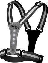 Joggy Safe running vest met led - hardloop verlichting - antraciet grijs - 2 jaar garantie