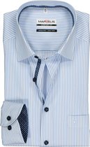 MARVELIS comfort fit overhemd - lichtblauw met wit gestreept (contrast) - Strijkvrij - Boordmaat: 42