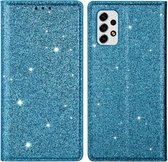 Glitter Book Case - Samsung Galaxy A53 Hoesje - Blauw