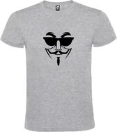 Grijs T shirt met print van " Vendetta " print Zwart size XXXXL