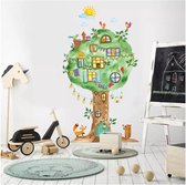 Merkloos - muursticker - cartoon boom - wanddecoratie - kinderkamer inspiratie