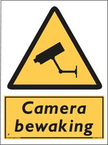 Waarschuwing Camera bewaking bord 40 x 30 cm