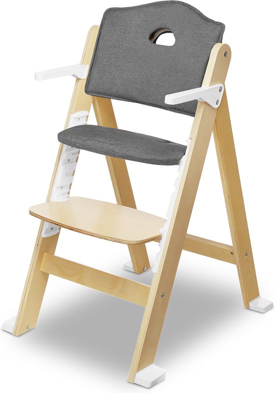 Lionelo Floris - Kinderstoel + Comfortkussen - Berkenhout - 4-traps Verstelling - Tot 40 kg - Inclusief Superzacht, Huidvriendelijk Kussen - Klittenbandbevestiging - Machinewasbaar - Modern Design - Veiligheidsriemuitsparingen van LIONELO — afbeelding 4