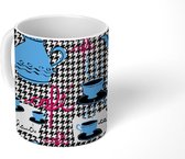 Mok - Koffiemok - Koffie - Frans - Patroon - Mokken - 350 ML - Beker - Koffiemokken - Theemok