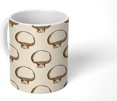Mok - Koffiemok - Champignons - Patronen - Paddenstoel - Groente - Mokken - 350 ML - Beker - Koffiemokken - Theemok
