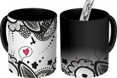 Magische Mok - Foto op Warmte Mokken - Koffiemok - Liefde - Doodle - Liefdes cadeau - Magic Mok - Beker - 350 ML - Theemok