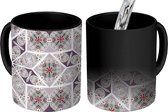 Magische Mok - Foto op Warmte Mokken - Koffiemok - Patronen - Kerst - Sneeuw - Feest - Magic Mok - Beker - 350 ML - Theemok