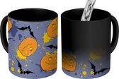 Magische Mok - Foto op Warmte Mokken - Patronen - Halloween - Pompoen - Magic Mok - Beker - 350 ML - Uitdeelcadeautjes