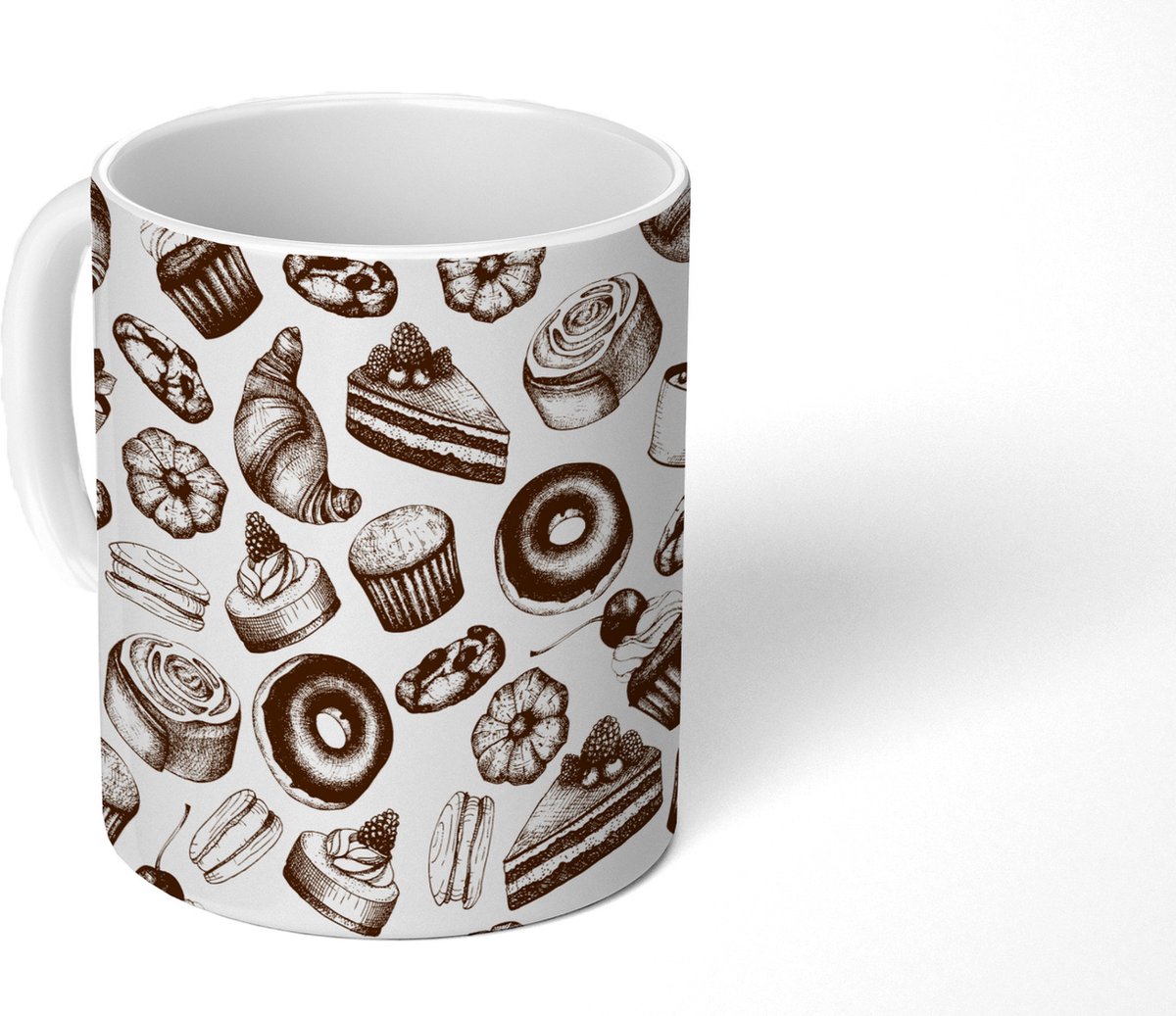 Mok - Koffiemok - Brood - Patisserie - Vintage - Design - Mokken - 350 ML - Beker - Koffiemokken - Theemok