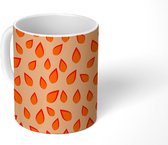 Mok - Koffiemok - Zaden - Oranje - Patroon - Mokken - 350 ML - Beker - Koffiemokken - Theemok