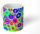 Mok - Koffiemok - Neon - Stippen - Retro - Patronen - Mokken - 350 ML - Beker - Koffiemokken - Theemok
