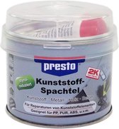 Presto 2K kunststof spatel, 250 g, zwart - 2 component polyester filler for filling scratches and damage for car bumper repair