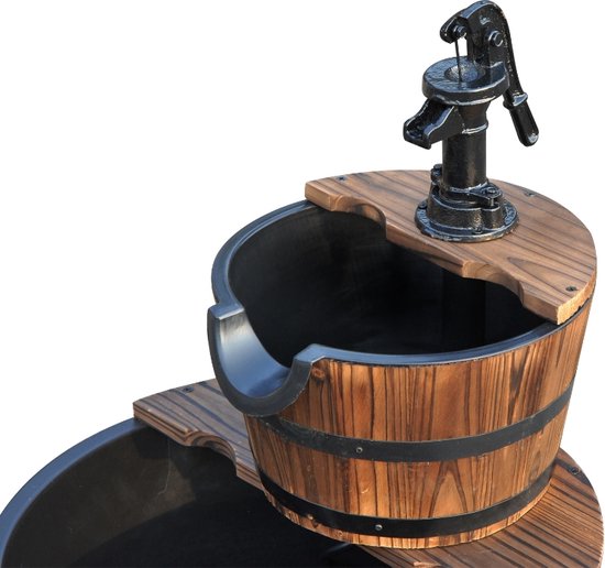NiceGoodz Tuinfontein - Houten waterput voor de tuin - L68 x B57 x H118 cm