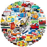 50 voertuig stickers | auto, vliegtuig, verkeer, boot - voor laptop, agenda, koffer, etc. (Geschikt voor kinderen)