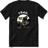 Trail T-Shirt | Mountainbike Fiets Kleding | Dames / Heren / Unisex MTB shirt | Grappig Verjaardag Cadeau | Maat L