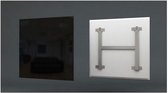 Tiny House infrarood glas verwarming zwart 60x60cm 300 Watt met swart switch