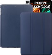 Tablet Hoes + Standaardfunctie - Geschikt voor iPad Pro 12.9 inch Hoes - Donker Blauw