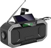 Seguridad Noodradio - Opwindbare Radio Powerbank - Survival Radio Elektrisch - Opwindbare Zaklamp Accu - Grijs