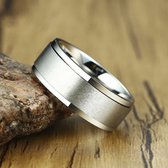 Spinner Ring - Zilver Kleurig - Fidget Spinner om je Vinger! - 17-22mm - Ringen Mannen - Ring Heren - Ringen Vrouwen - Ring Dames - Valentijnsdag voor Mannen - Valentijn Cadeautje