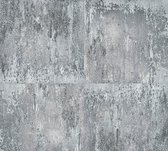 BETONPLATEN BEHANG | Industrieel - grijs metallic zwart - A.S. Création Neue Bude 2.0