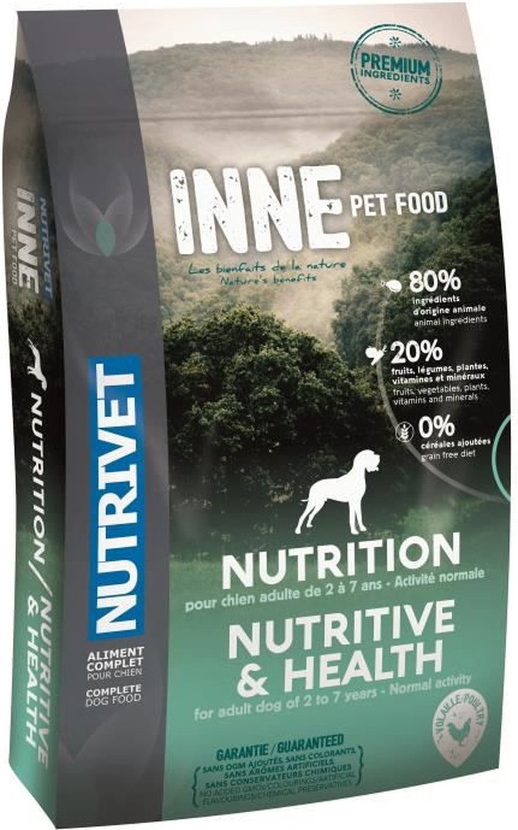 NUTRIVET Inne Nutrition Kipkroketten - Voor volwassen honden - 12 kg