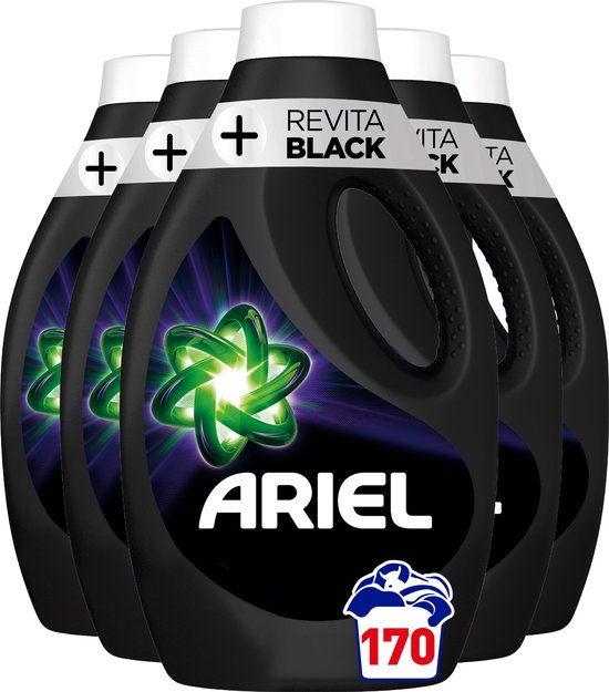 Ariel Vloeibaar Wasmiddel - +Revitablack - Voordeelverpakking 5 x 34 Wasbeurten