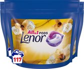 Bol.com Lenor All in 1 Pods - Wasmiddel Pods - Gouden Orchidee - 3 x 39 Wasbeurten - Voordeelverpakking aanbieding