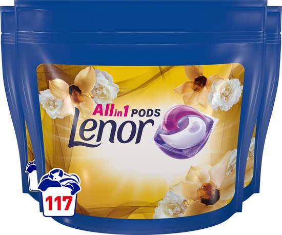Lenor Allin1 PODS - Wasmiddelcapsules - Gold Orchid - Voordeelverpakking 3 x 39 Wasbeurten,