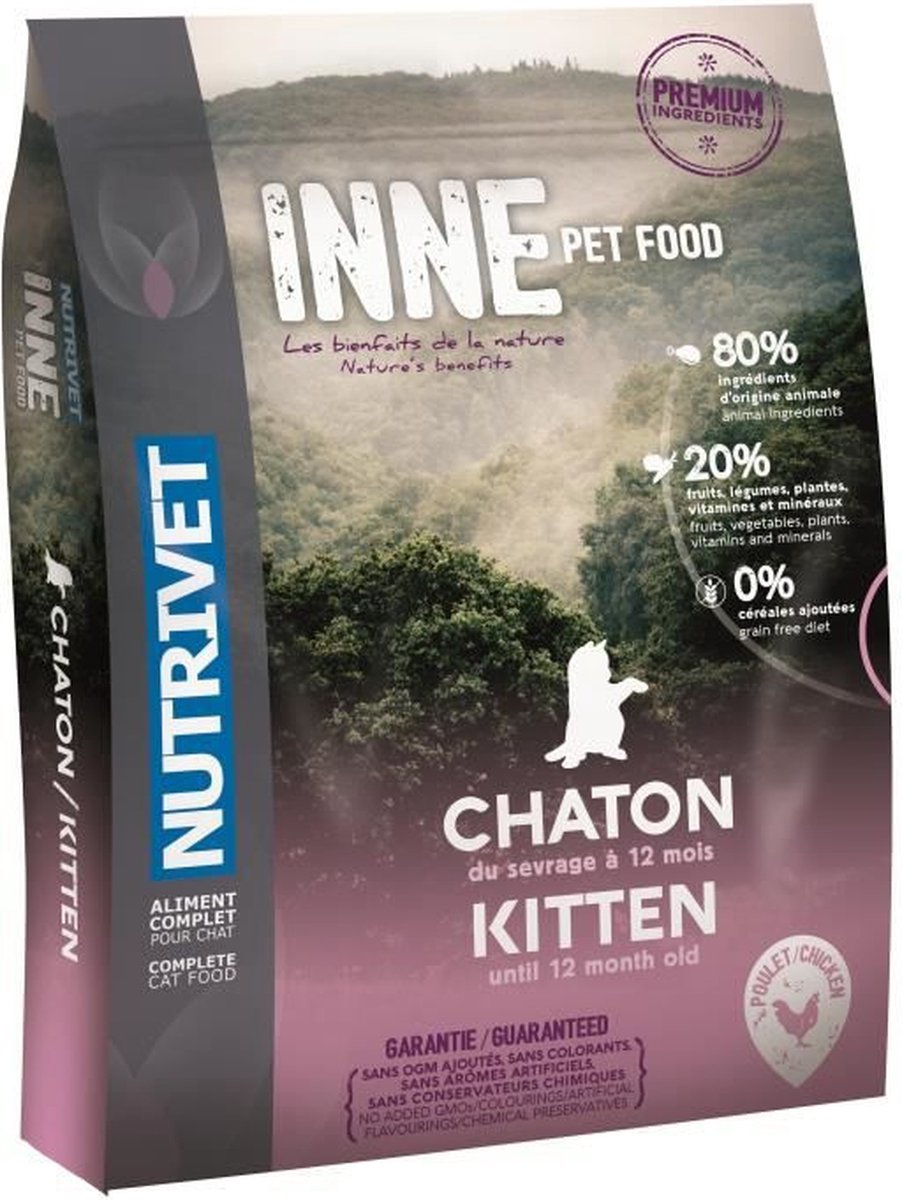 NUTRIVET Inne kip brokjes - voor kitten - 1,5 kg