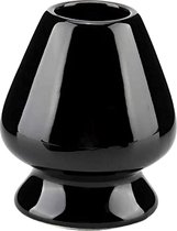 Matchacha - Porseleinen houder voor Bamboe Matcha Klopper / Houder - Kusenaoshi - Chasen-Oki - Zwart