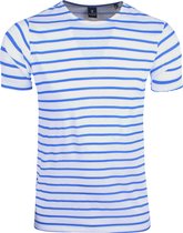 Recycled Art World - Heren T-Shirt - Stripes - Blauw Wit