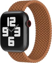 Smartphonica Gevlochten bandje voor Apple Watch 38/40/41 mm - Bruin / Lengte: S / Nylon